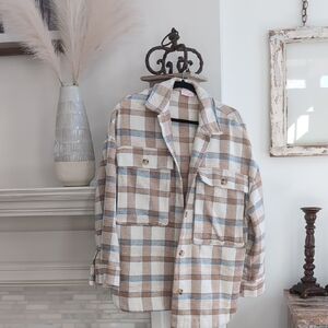 Plaid Button-Up Jacket